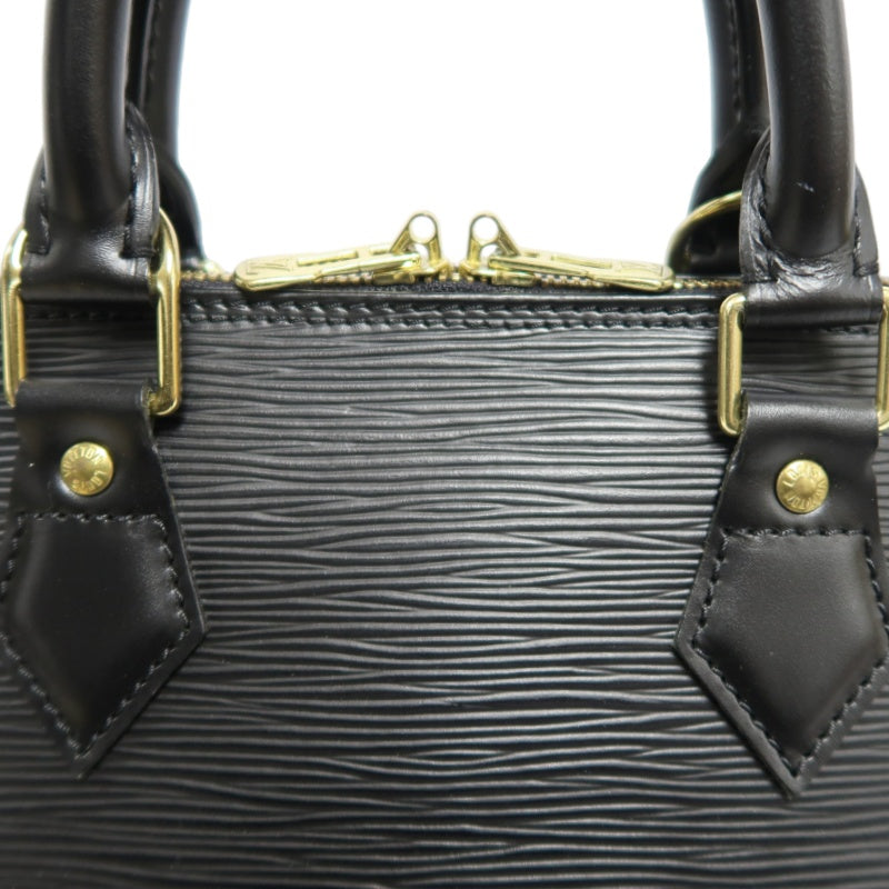 LOUIS VUITTON Alma Epi Leather Handbag, Black with Gold Hardware, Includes Padlock & Two Keys