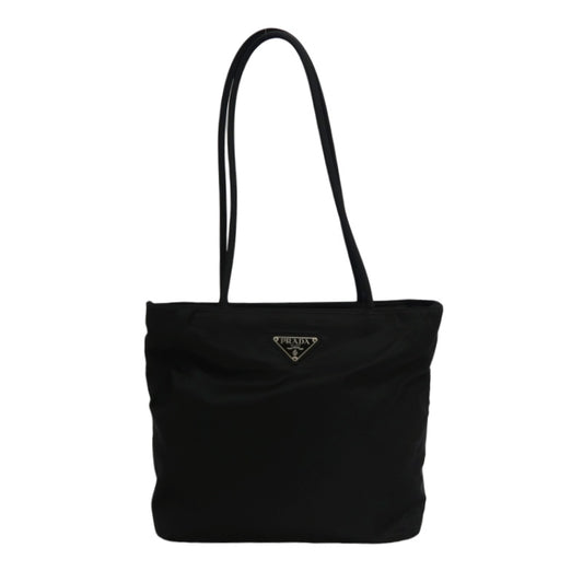 PRADA Tote Bag Black Nylon with Silver Hardware, Includes Guarantee Card