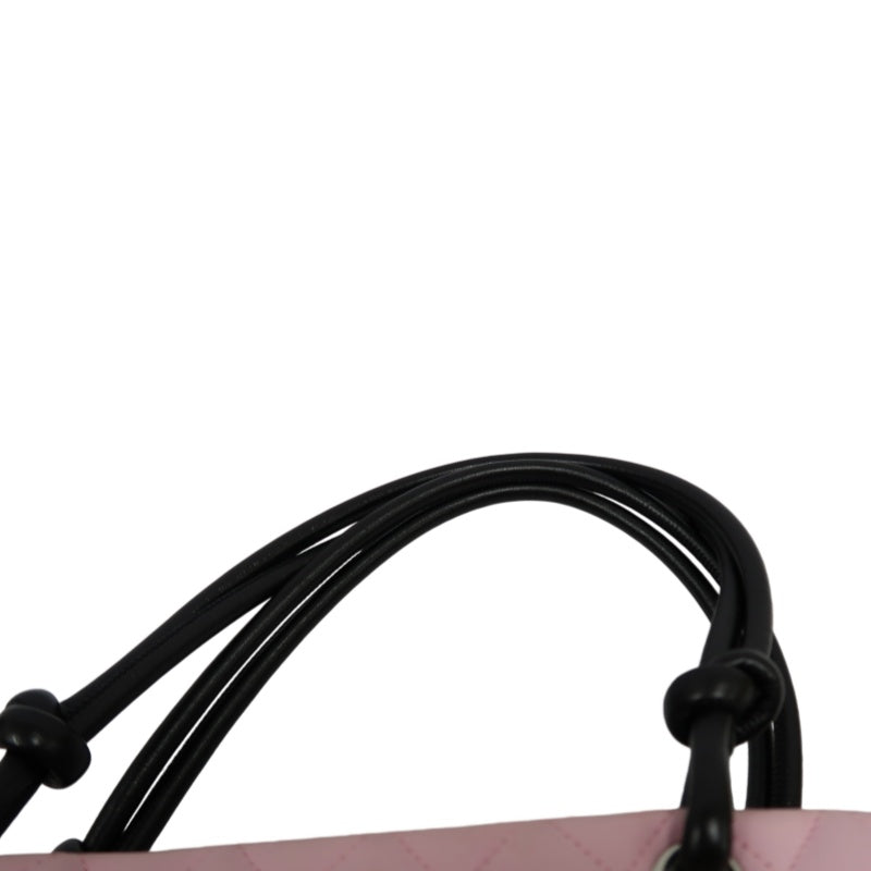 CHANEL Cambon Quilted Tote Bag Calfskin Pink