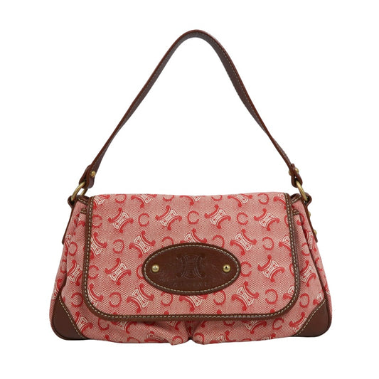 CEINE Shoulder Bag, Canvas, Red/Brown