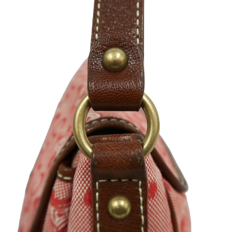 CEINE Shoulder Bag, Canvas, Red/Brown