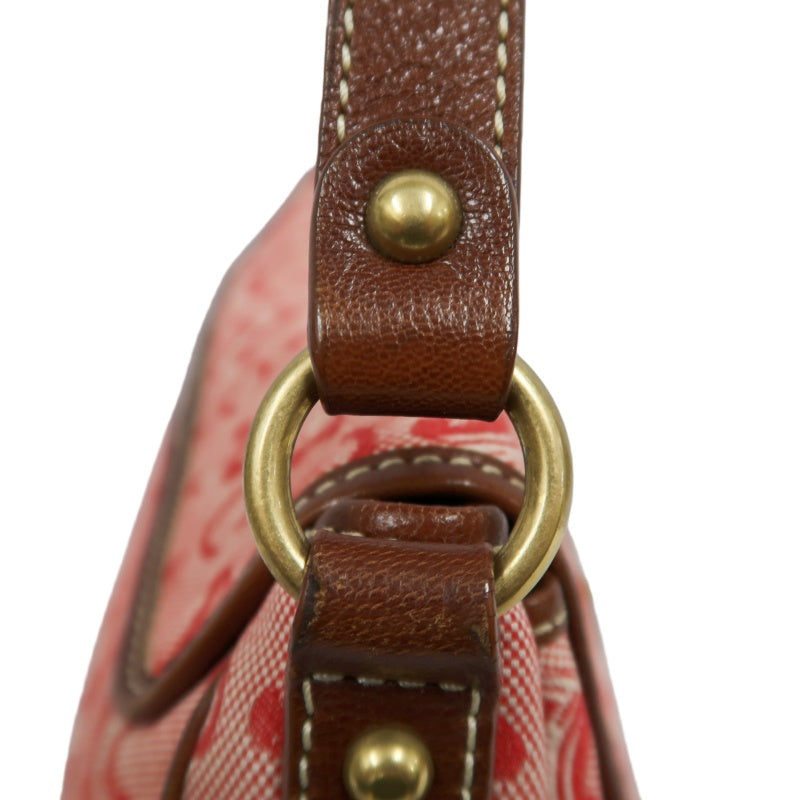 CEINE Shoulder Bag, Canvas, Red/Brown