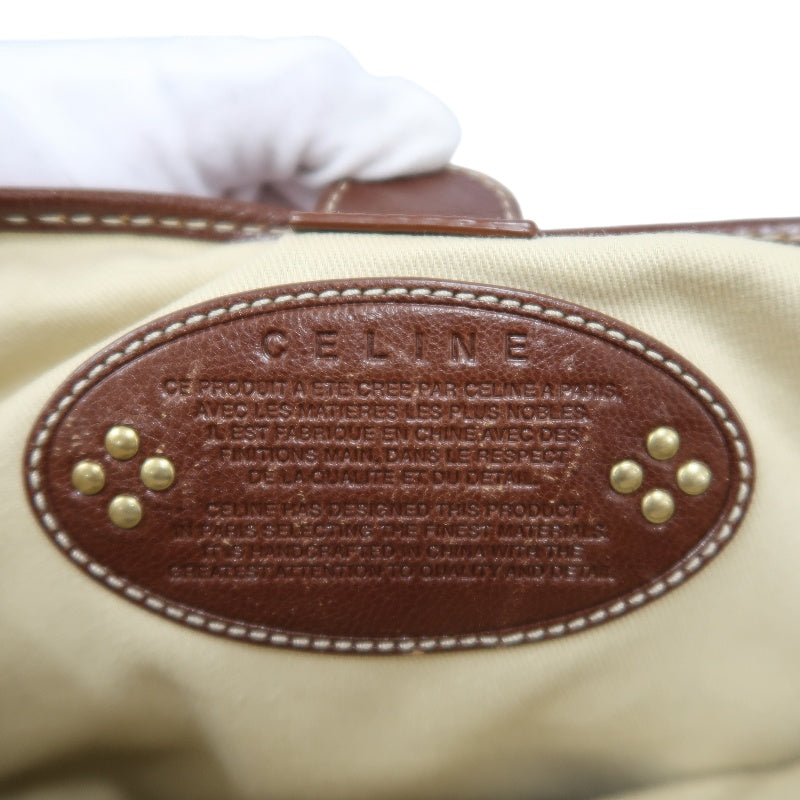 CEINE Shoulder Bag, Canvas, Red/Brown