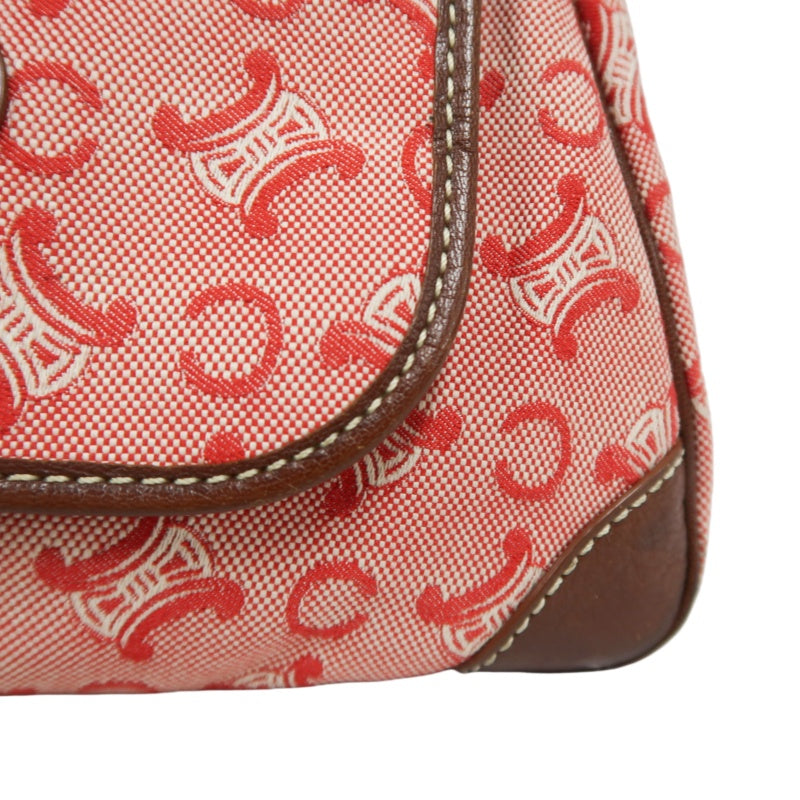 CEINE Shoulder Bag, Canvas, Red/Brown