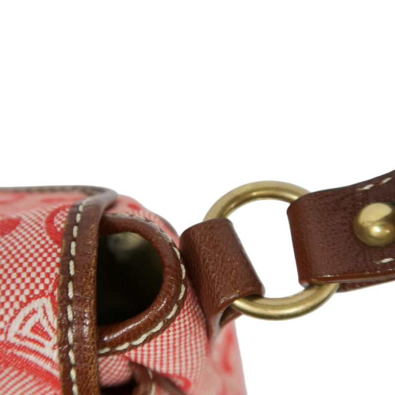 CEINE Shoulder Bag, Canvas, Red/Brown