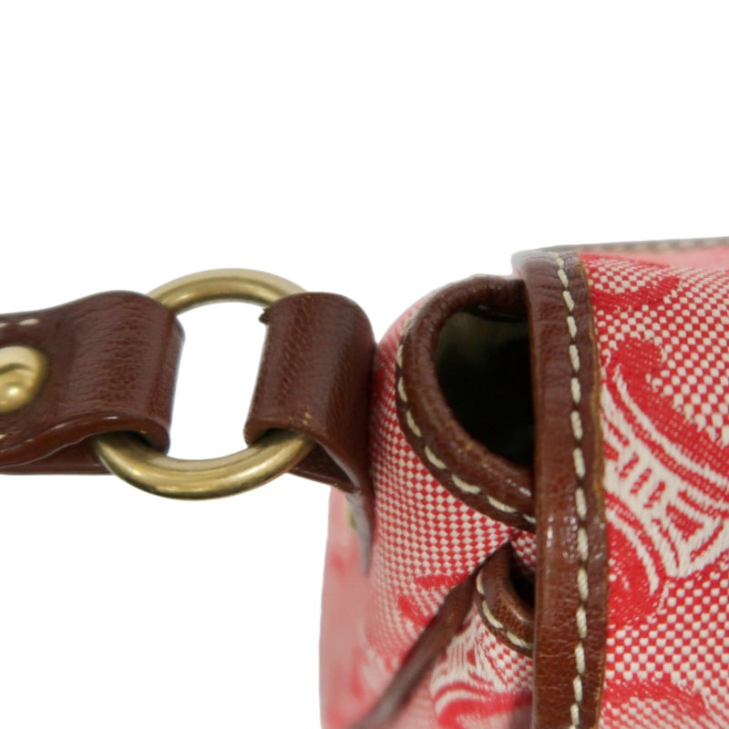 CEINE Shoulder Bag, Canvas, Red/Brown