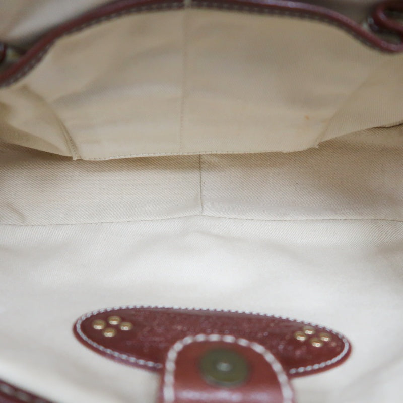 CEINE Shoulder Bag, Canvas, Red/Brown