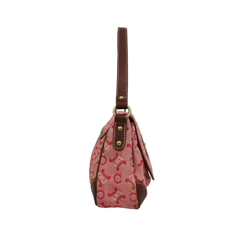 CEINE Shoulder Bag, Canvas, Red/Brown