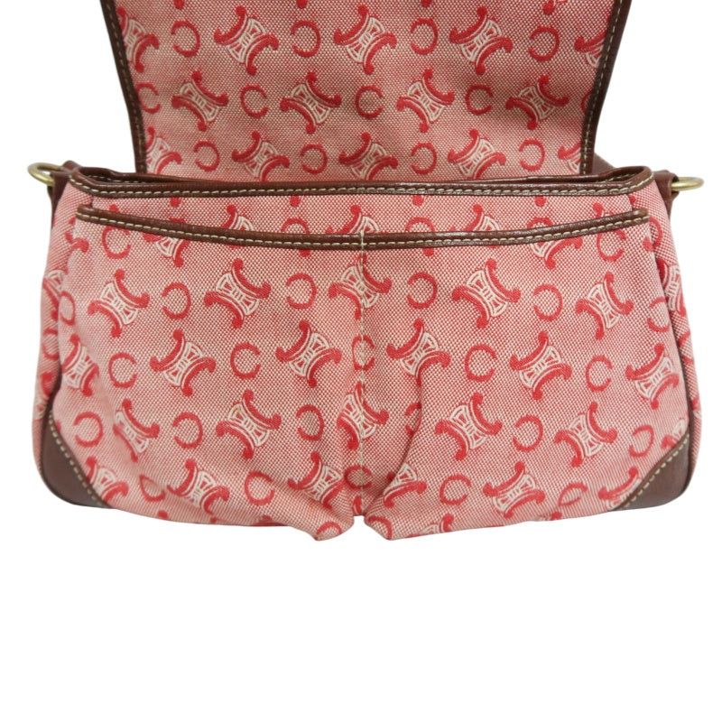 CEINE Shoulder Bag, Canvas, Red/Brown