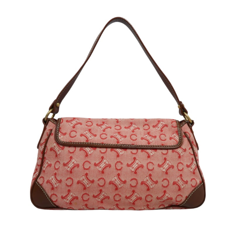 CEINE Shoulder Bag, Canvas, Red/Brown