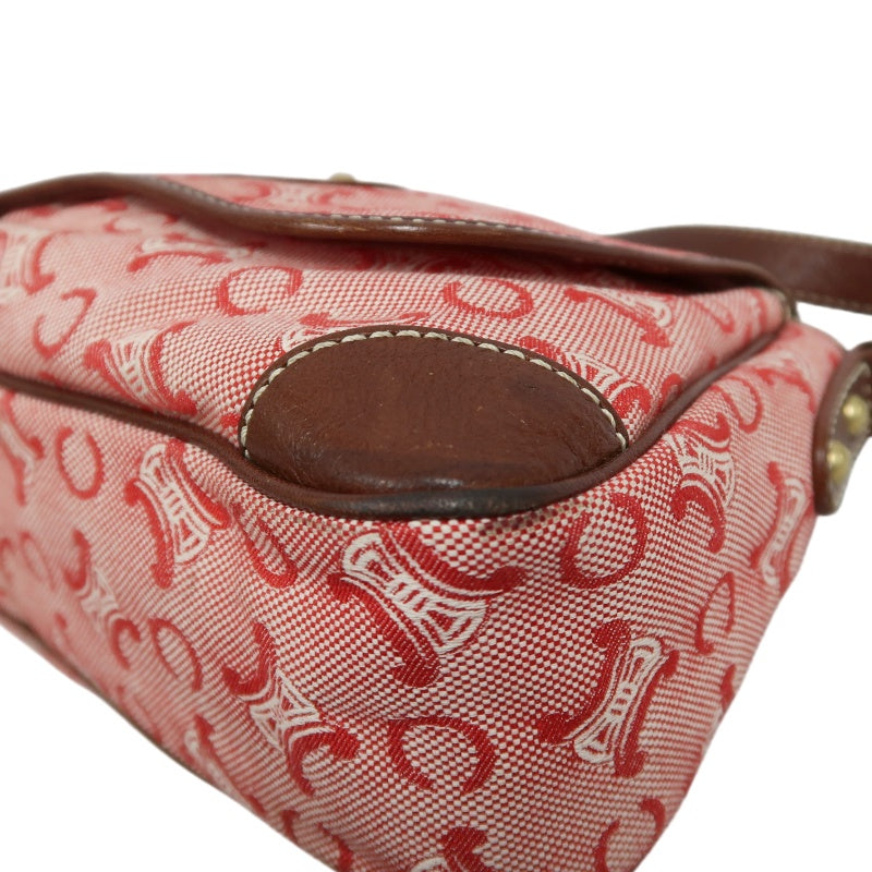 CEINE Shoulder Bag, Canvas, Red/Brown