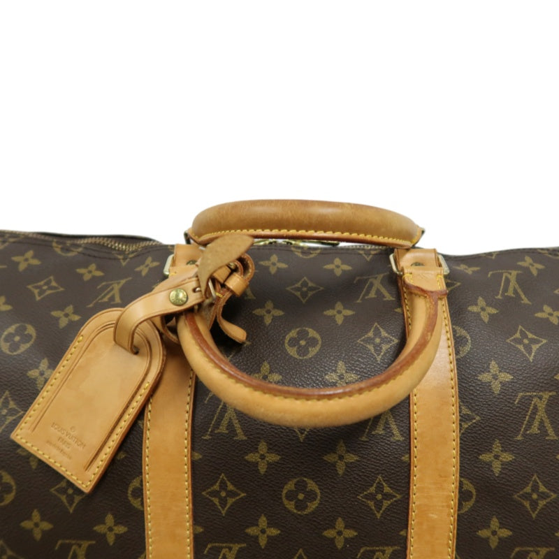 LOUIS VUITTON Monogram Keepall 50 Bandoulière Boston Bag Pvc Brown With Shoulder Strap, Name Tag And Lock