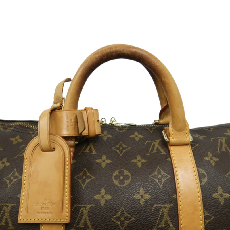 LOUIS VUITTON Monogram Keepall 50 Bandoulière Boston Bag Pvc Brown With Shoulder Strap, Name Tag And Lock