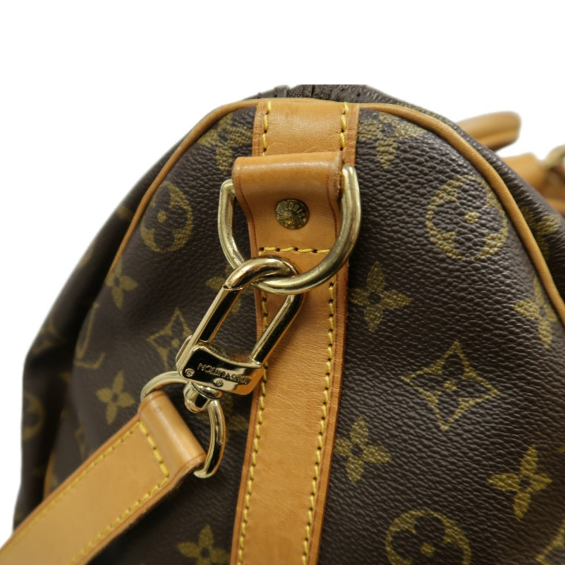 LOUIS VUITTON Monogram Keepall 50 Bandoulière Boston Bag Pvc Brown With Shoulder Strap, Name Tag And Lock