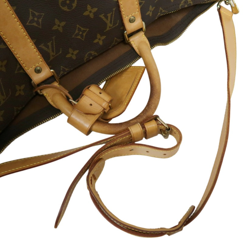 LOUIS VUITTON Monogram Keepall 50 Bandoulière Boston Bag Pvc Brown With Shoulder Strap, Name Tag And Lock