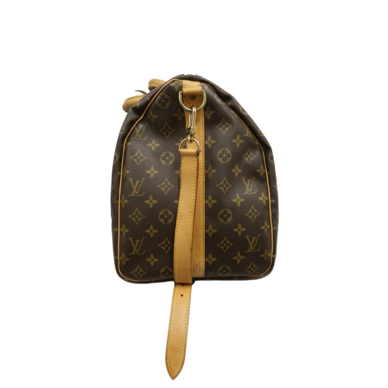 LOUIS VUITTON Monogram Keepall 50 Bandoulière Boston Bag Pvc Brown With Shoulder Strap, Name Tag And Lock