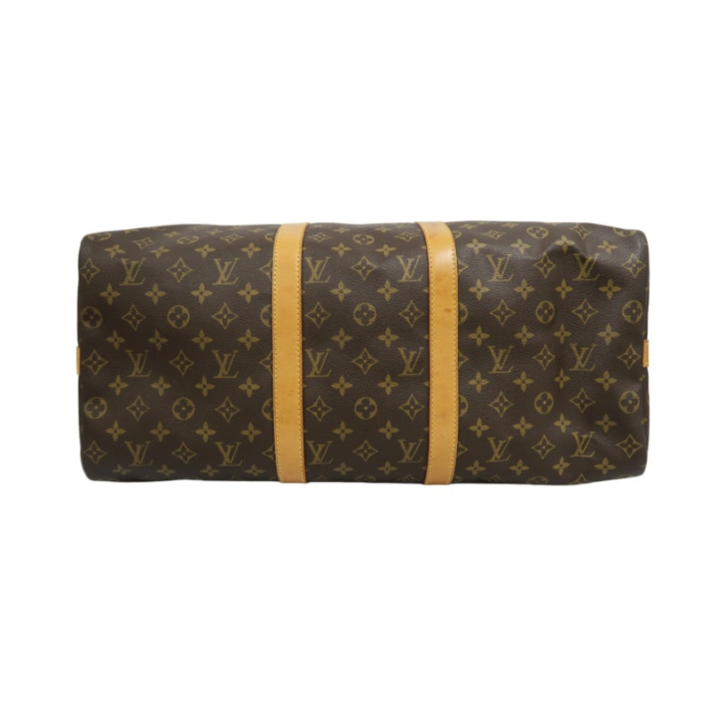 LOUIS VUITTON Monogram Keepall 50 Bandoulière Boston Bag Pvc Brown With Shoulder Strap, Name Tag And Lock