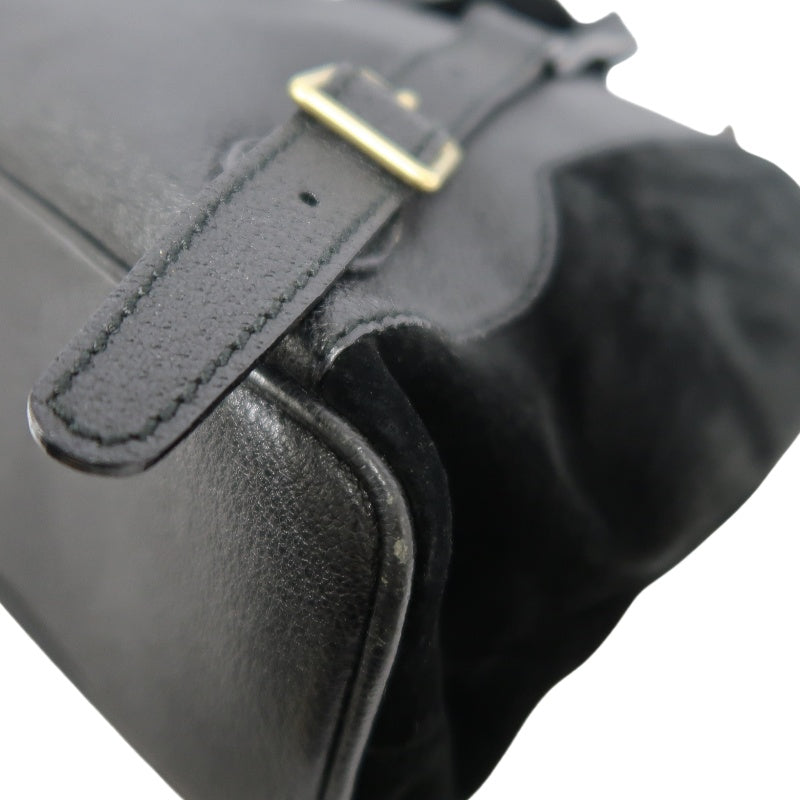 GUCCI Bamboo Backpack, Black Suede