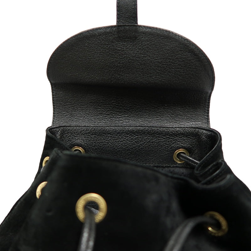 GUCCI Bamboo Backpack, Black Suede