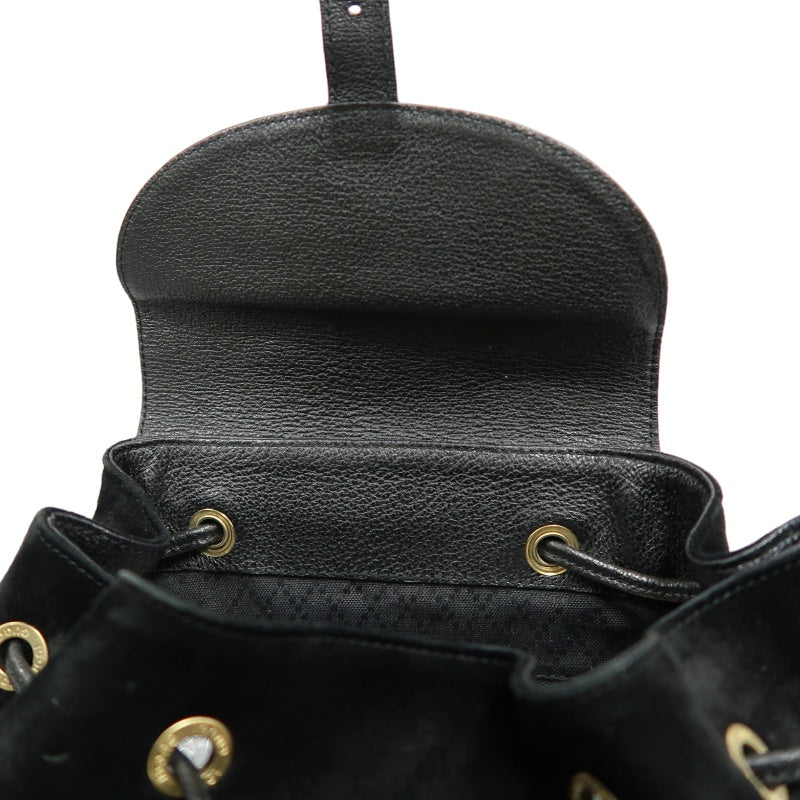 GUCCI Bamboo Backpack, Black Suede