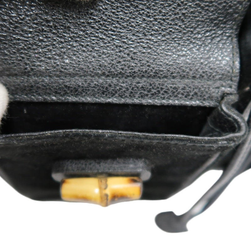 GUCCI Bamboo Backpack, Black Suede