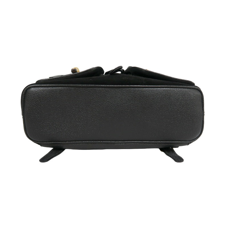 GUCCI Bamboo Backpack, Black Suede