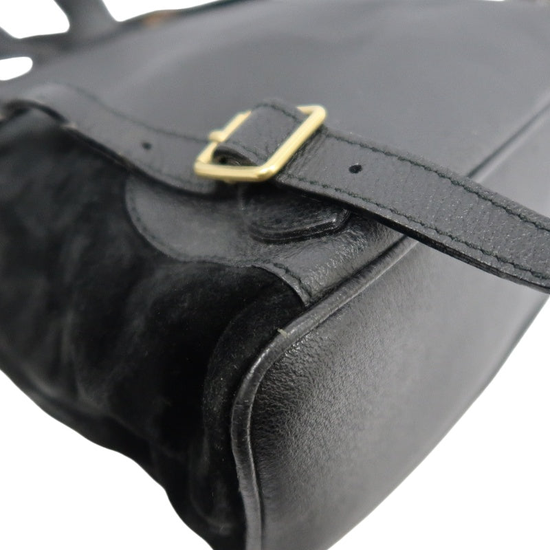 GUCCI Bamboo Backpack, Black Suede