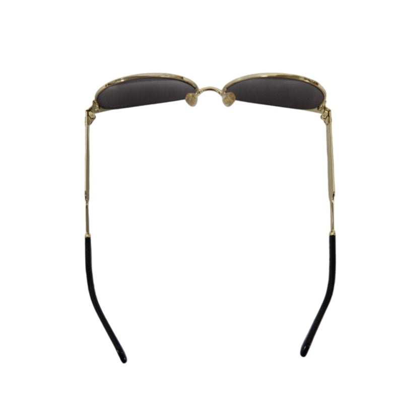 GUCCI Black Resin Round-frame Sunglasses With Gold Frame, Comes With Original Case (Case Has Stains）