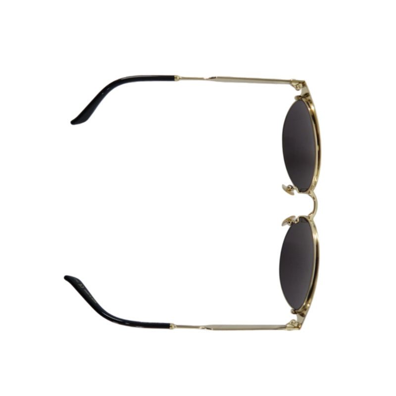GUCCI Black Resin Round-frame Sunglasses With Gold Frame, Comes With Original Case (Case Has Stains）