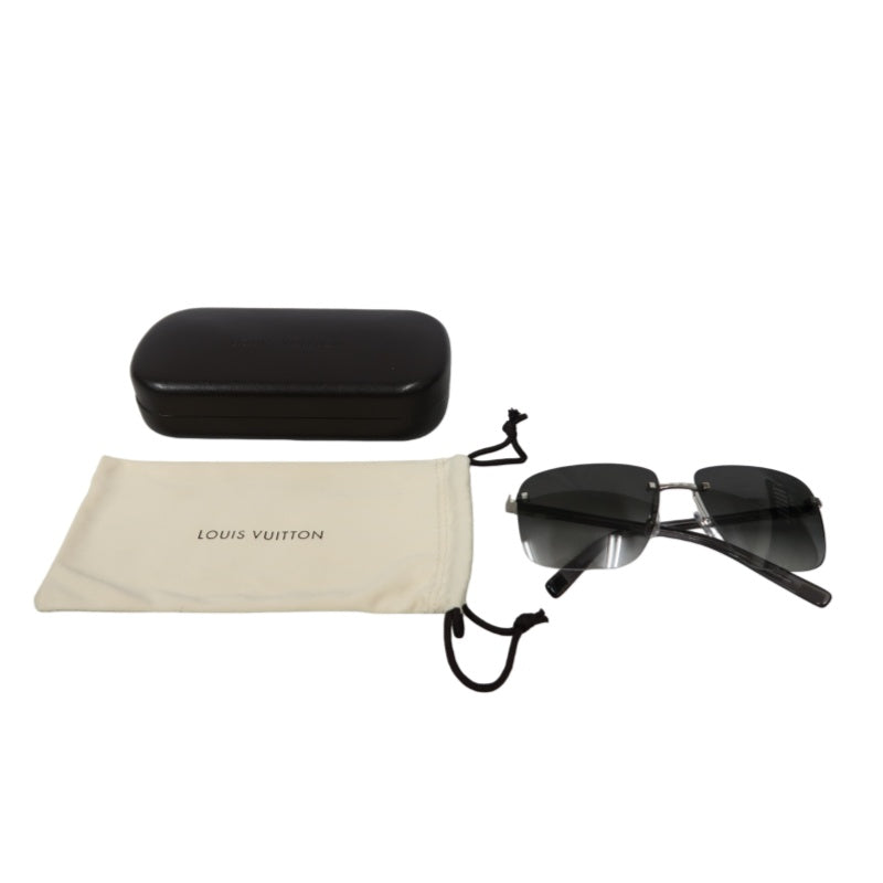 LOUISVUITTON LV Damier Attraction Silver Hardware Gradient Rimless Resin Sunglasses, 、, Comes With Original Dust Bag