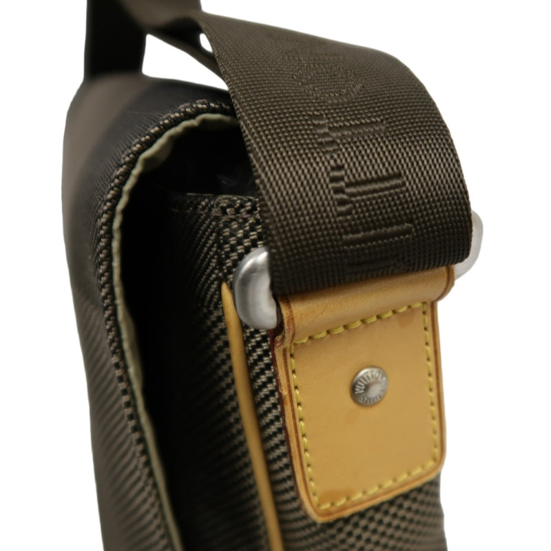 LOUIS VUITTON Damier Jeans Petit Message Shoulder Bag, Damier Jeans Canvas, Vachetta Leather, Damier Jeans Line, Taupe & Brown, LOEWE Gray Canvas Crossbody Bag
