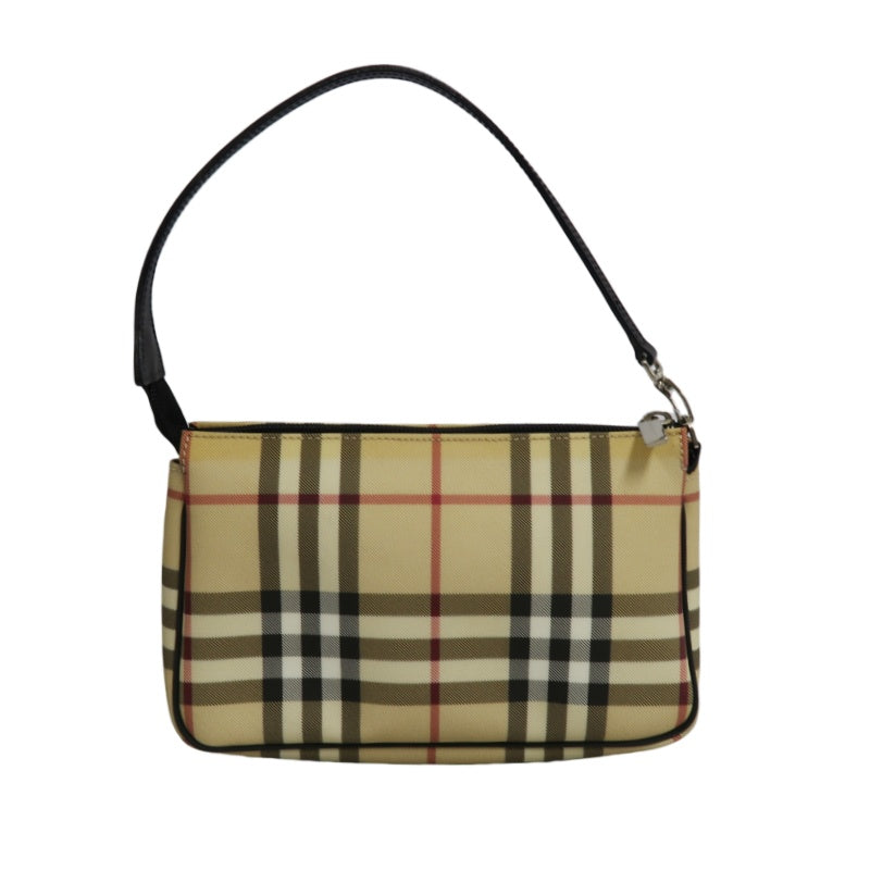 BURBERRY Nova Check Handbag PVC & Leather Beige Shoulder Bag