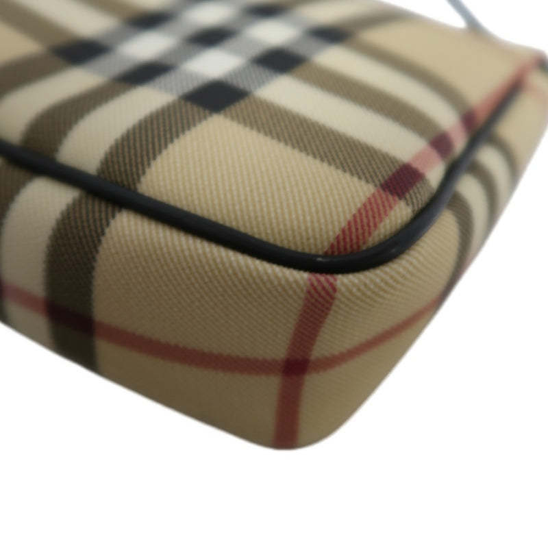 BURBERRY Nova Check Handbag PVC & Leather Beige Shoulder Bag