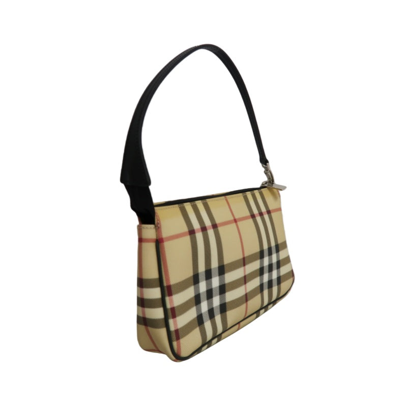 BURBERRY Nova Check Handbag PVC & Leather Beige Shoulder Bag