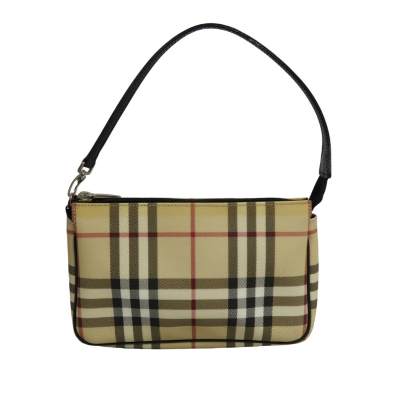 BURBERRY Nova Check Handbag PVC & Leather Beige Shoulder Bag