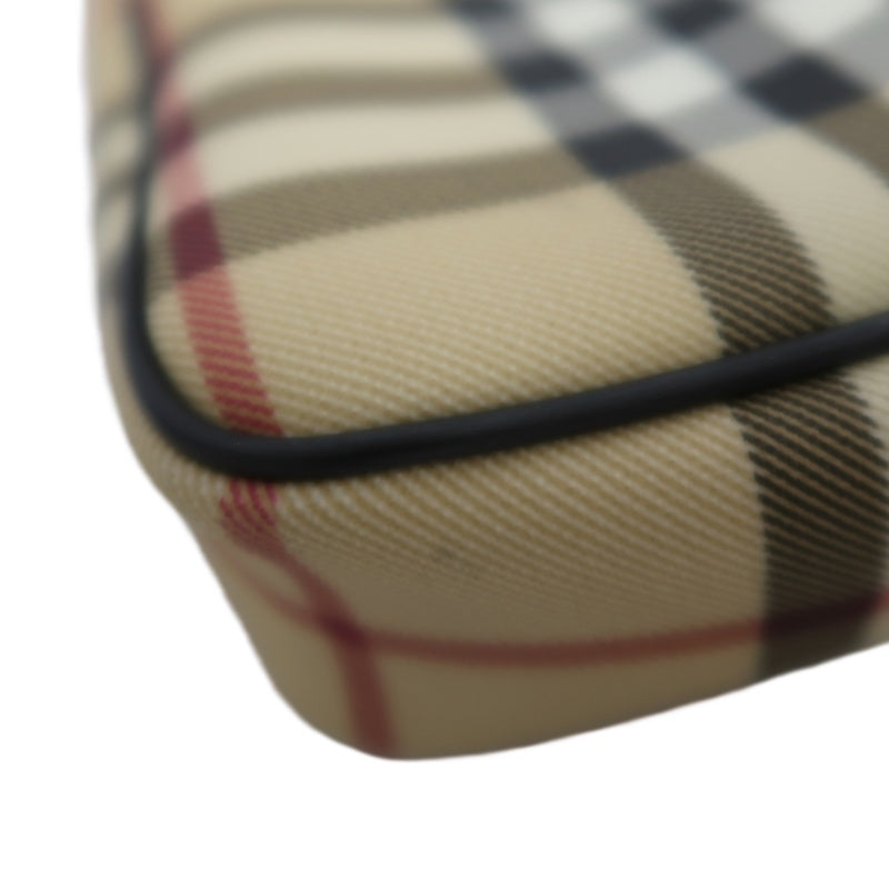 BURBERRY Nova Check Handbag PVC & Leather Beige Shoulder Bag