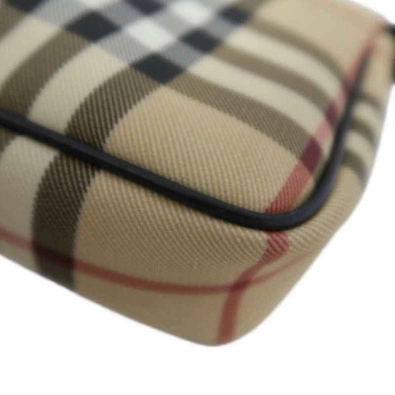 BURBERRY Nova Check Handbag PVC & Leather Beige Shoulder Bag