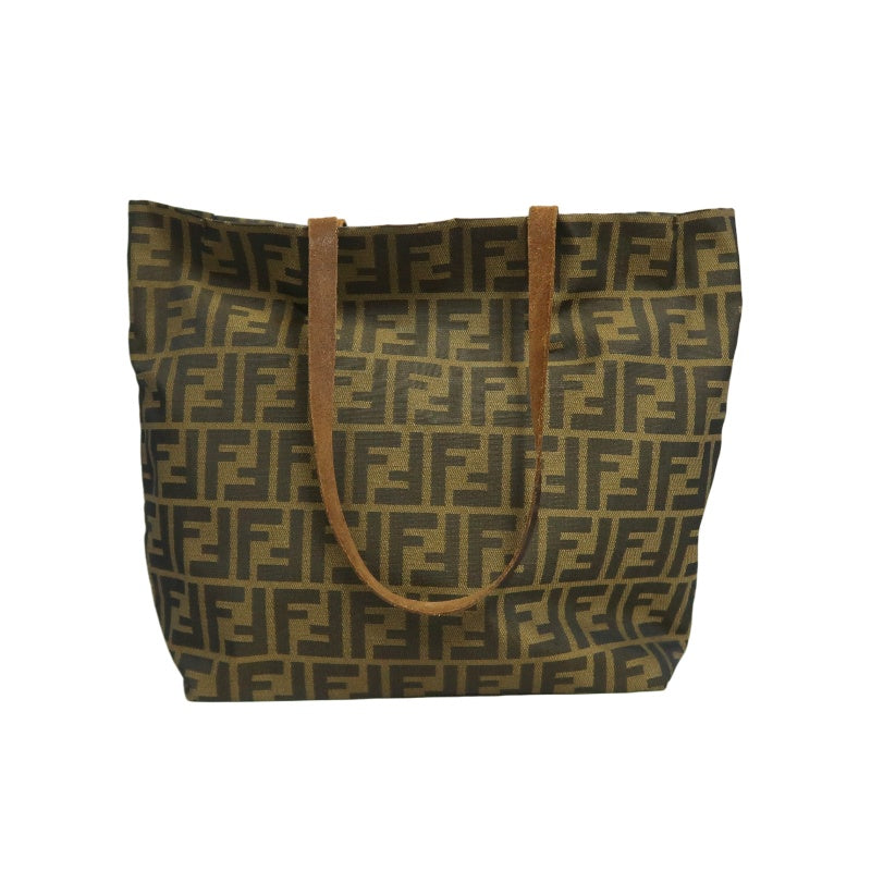 FENDI Zucca Canvas Tote Shoulder Bag Brown