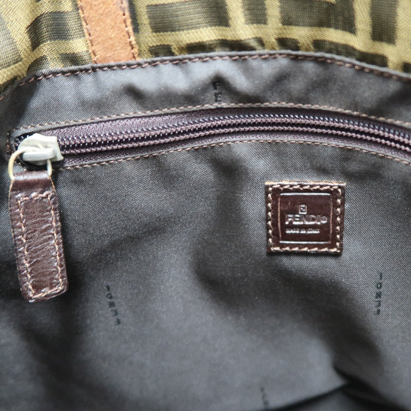 FENDI Zucca Canvas Tote Shoulder Bag Brown