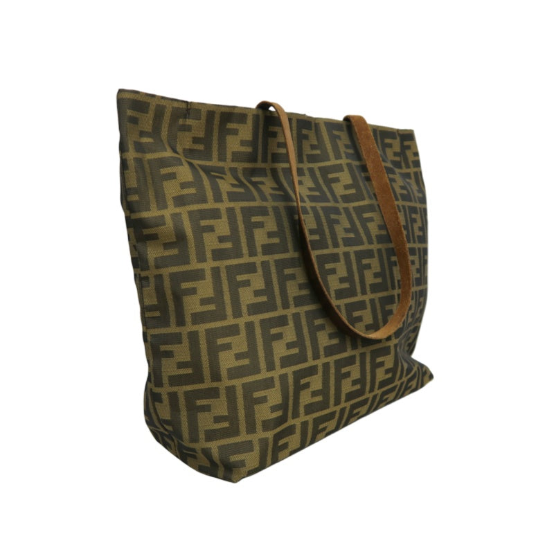 FENDI Zucca Canvas Tote Shoulder Bag Brown
