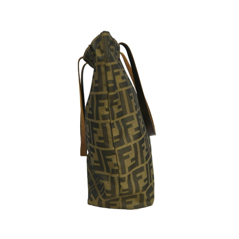 FENDI Zucca Canvas Tote Shoulder Bag Brown