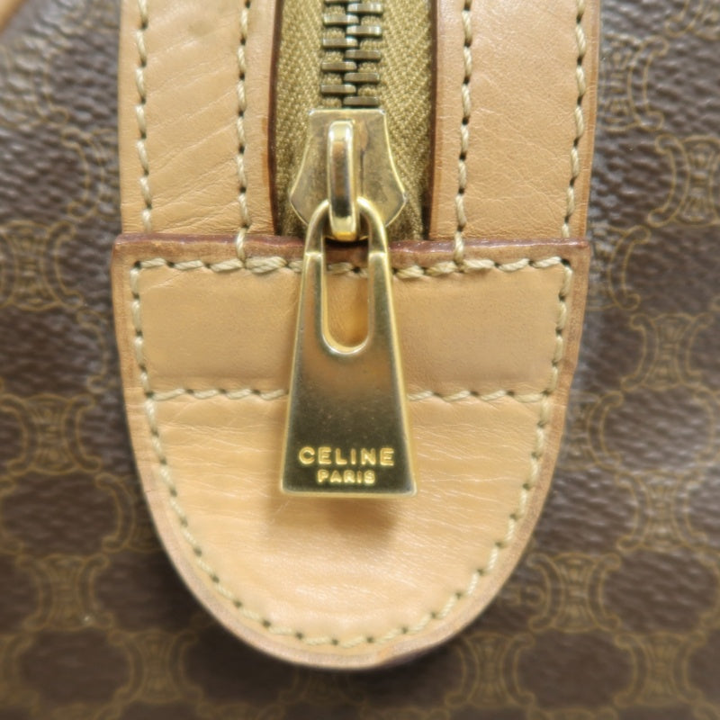 CELINE Macadam Monogram PVC Boston Handbag Brown with Gold Hardware