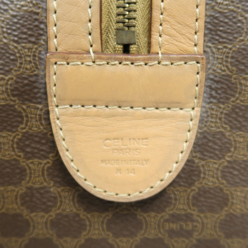 CELINE Macadam Monogram PVC Boston Handbag Brown with Gold Hardware