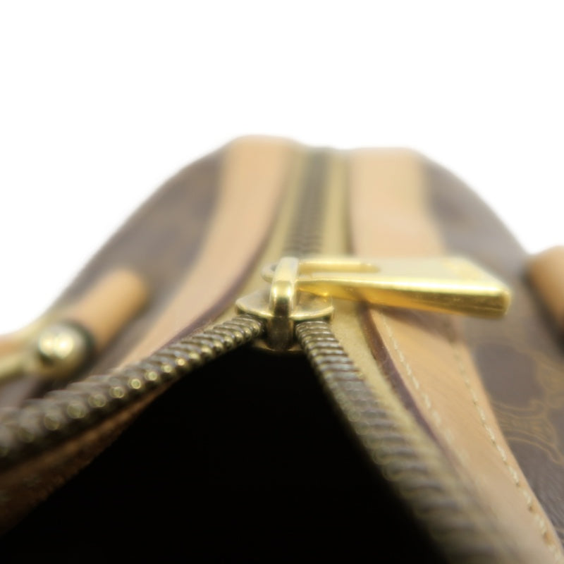 CELINE Macadam Monogram PVC Boston Handbag Brown with Gold Hardware