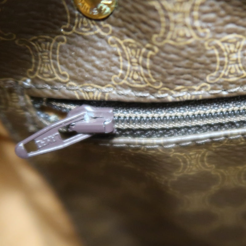 CELINE Macadam Monogram PVC Boston Handbag Brown with Gold Hardware