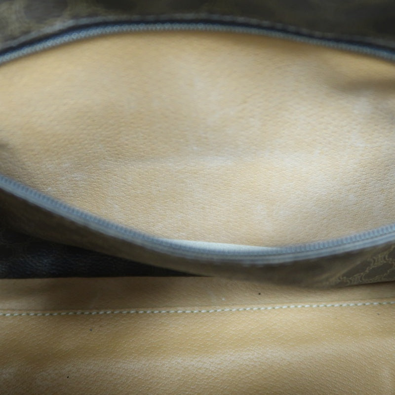 CELINE Macadam Monogram PVC Boston Handbag Brown with Gold Hardware