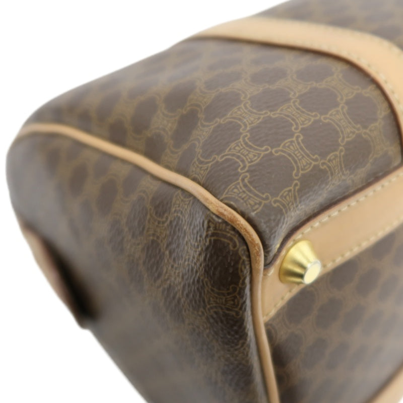 CELINE Macadam Monogram PVC Boston Handbag Brown with Gold Hardware