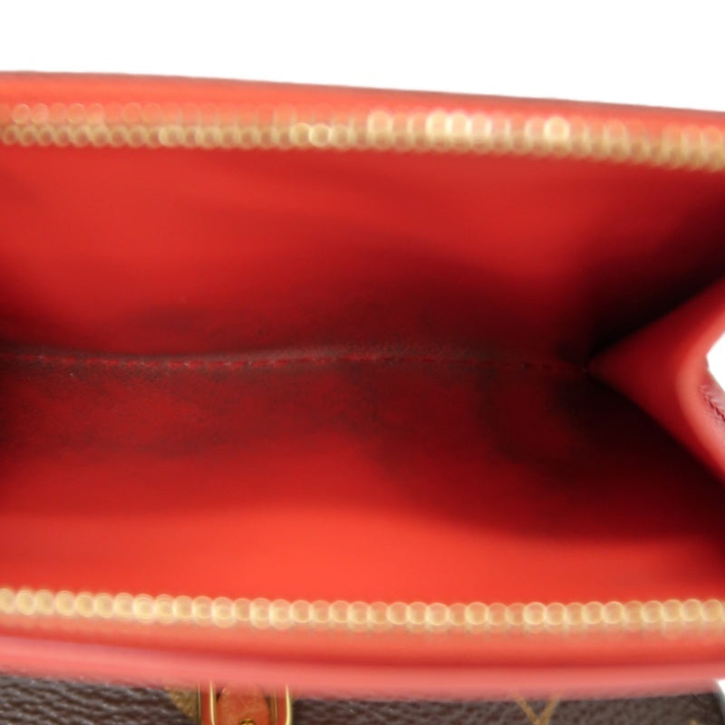 LOUIS VUITTON Monogram Portefeuille Flower Compact Wallet PVC Leather Brown Red Gold Hardware