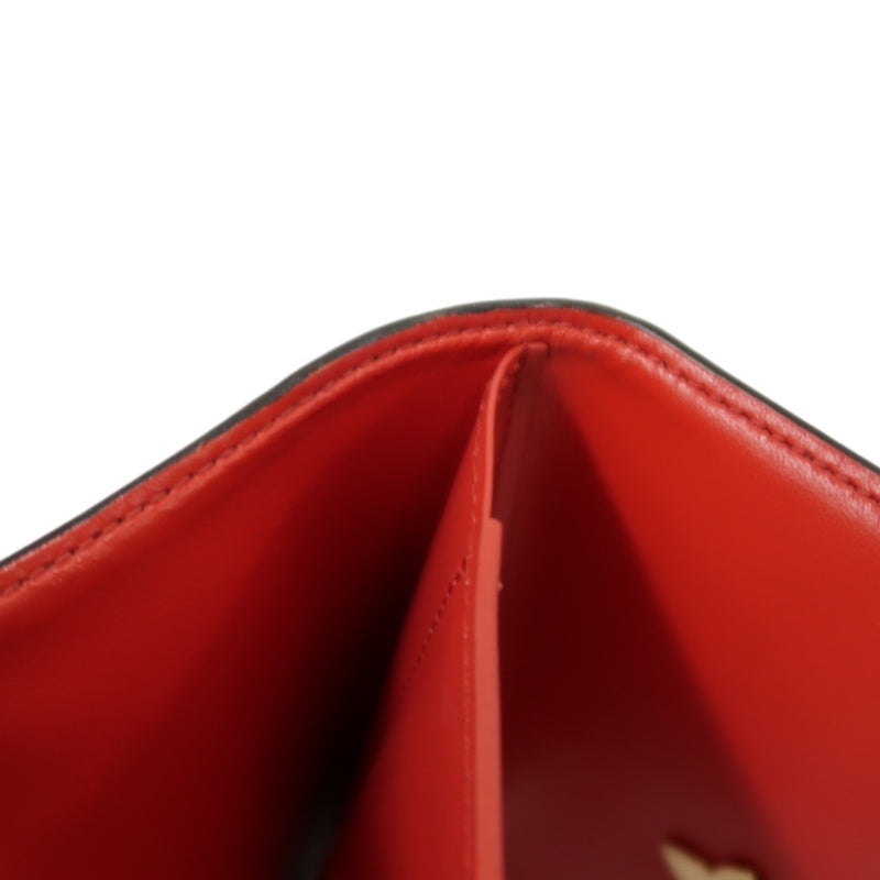 LOUIS VUITTON Monogram Portefeuille Flower Compact Wallet PVC Leather Brown Red Gold Hardware