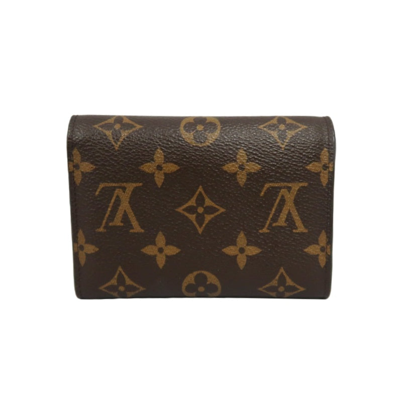 LOUIS VUITTON Monogram Portefeuille Flower Compact Wallet PVC Leather Brown Red Gold Hardware